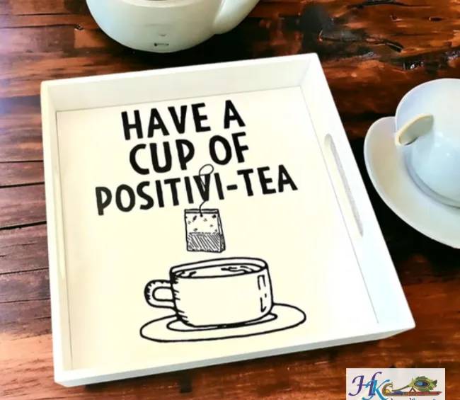 Premium Wooden Square Tray Painted-10x10"