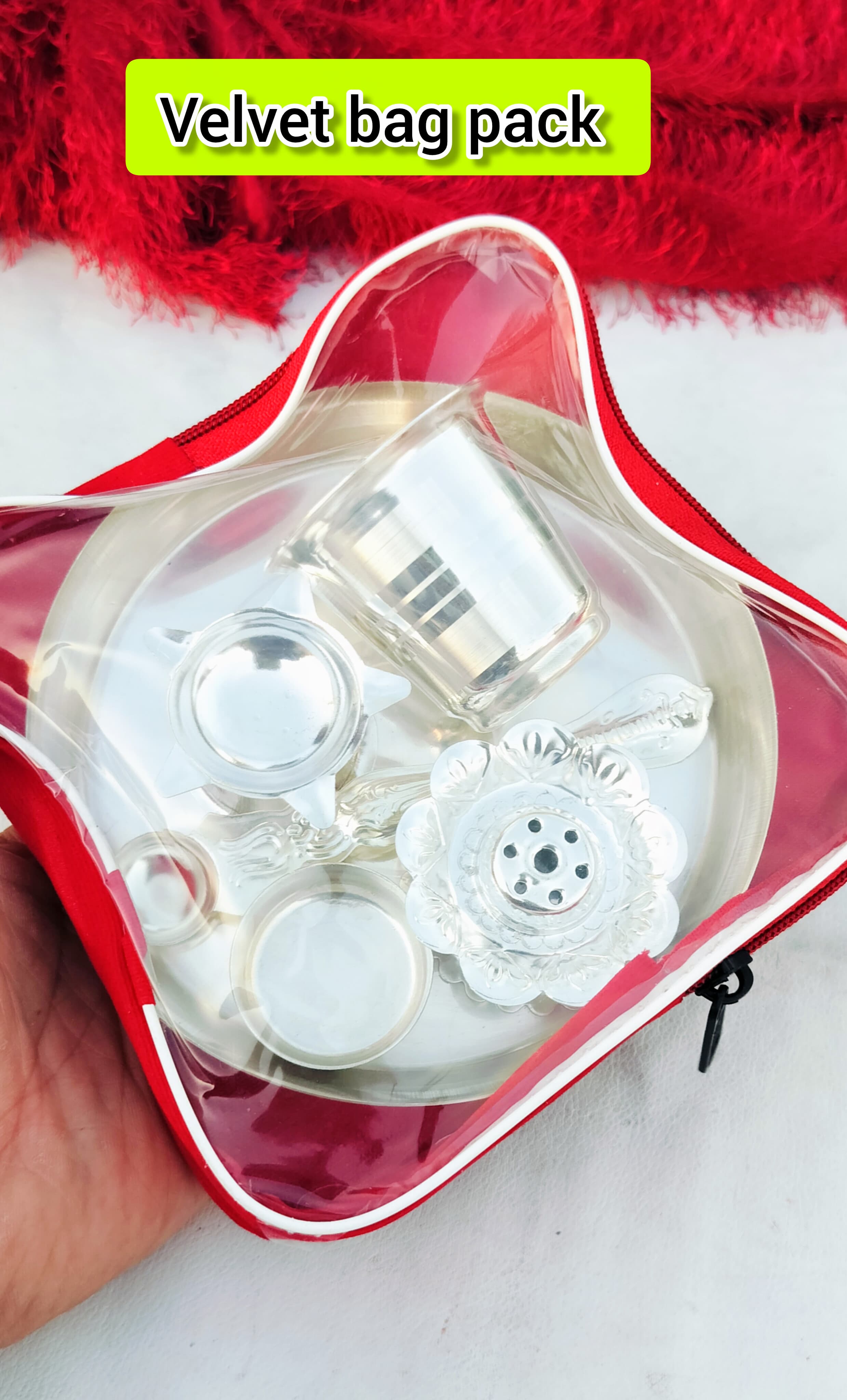 German silver pooja set in pocket friendly range