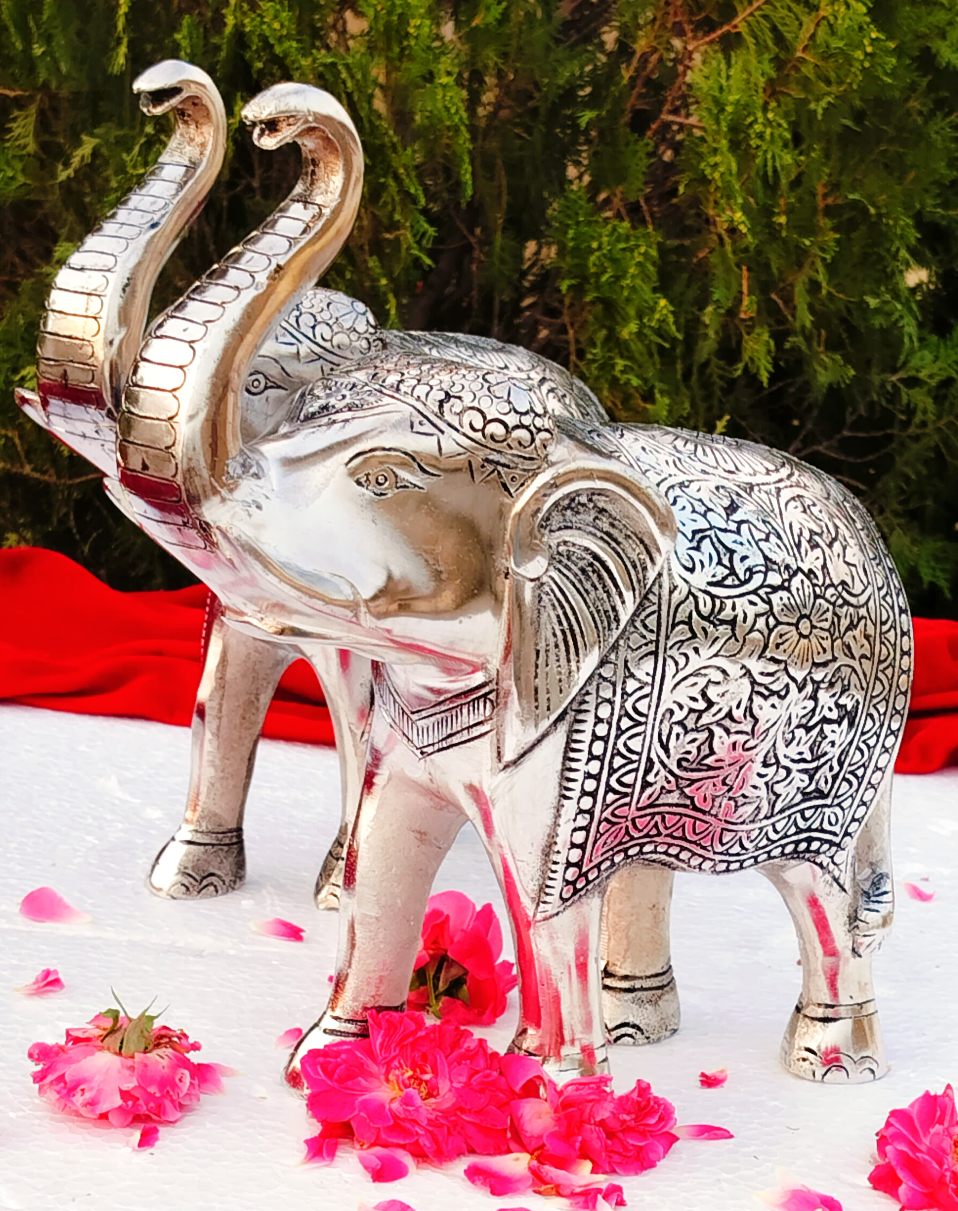 Antique German silver XXL JUMBO size elephant pair