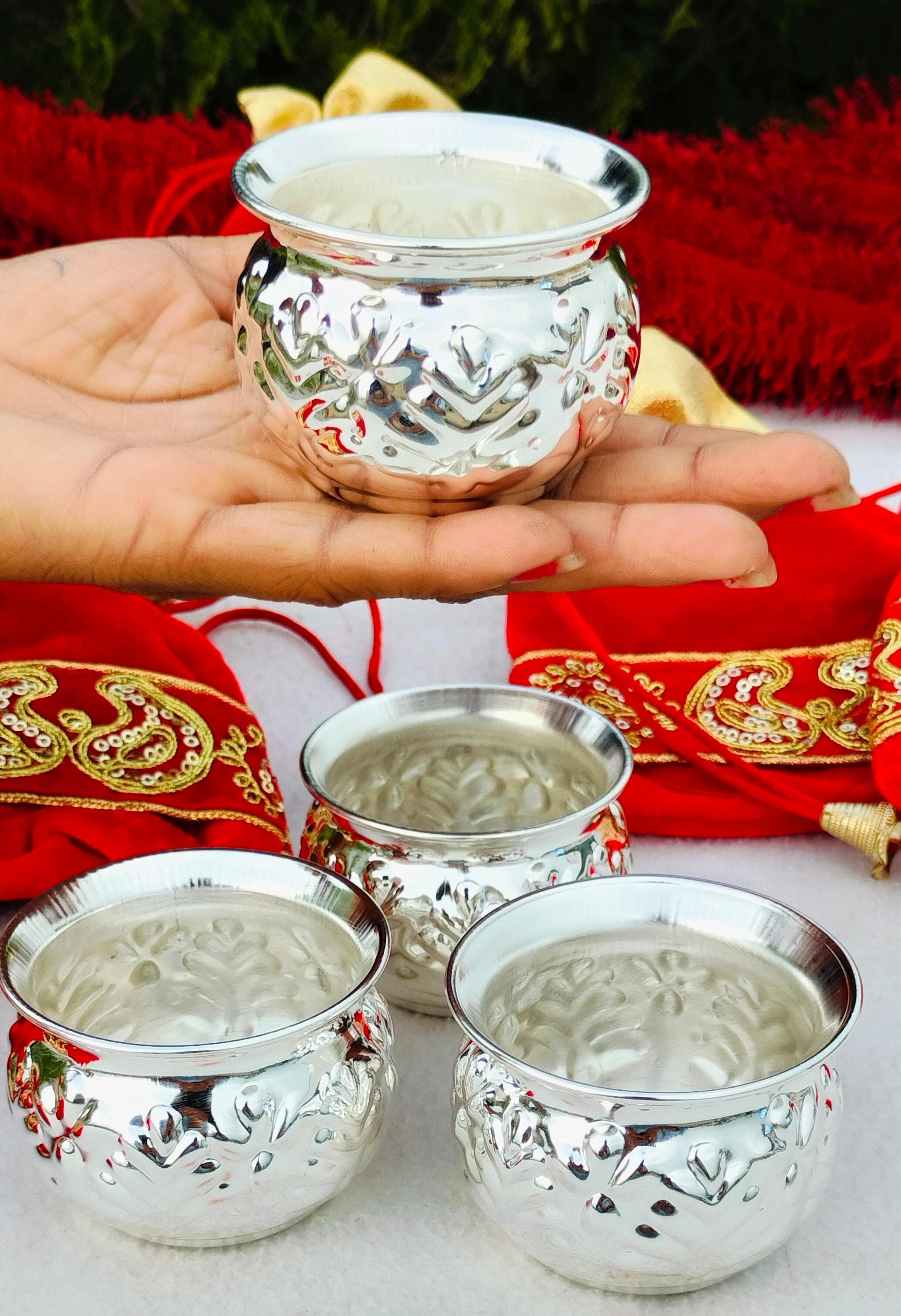 German silver Nakkashi bowl