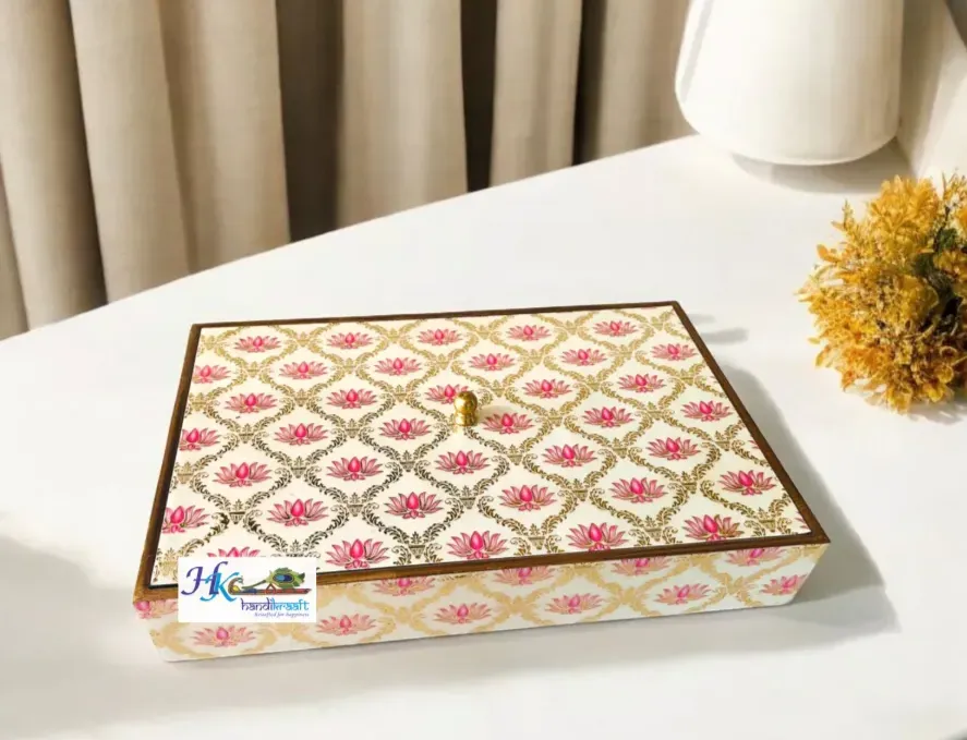 Wooden Dry Fruit /Candy Box with 6 Compartment-12x8
