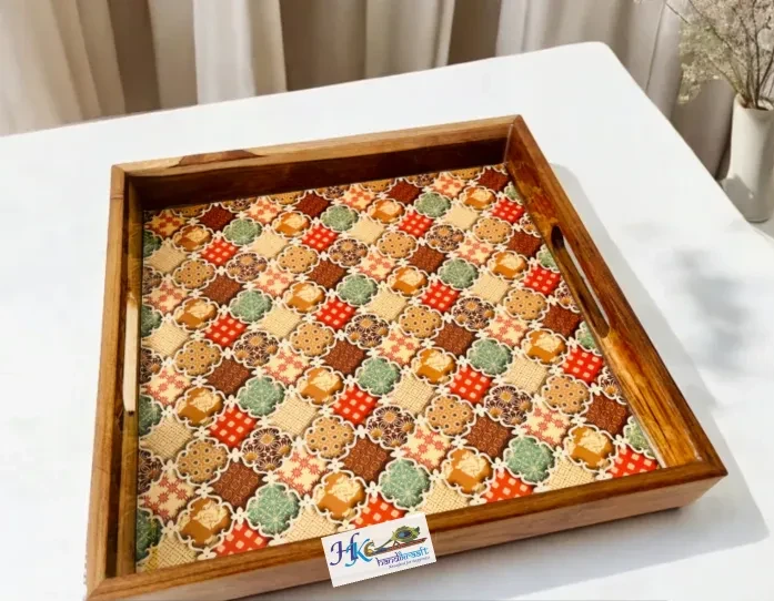 Premium Teak Wooden Serving Tray Set of 12x12" &10x10"