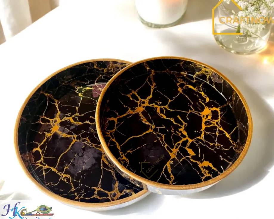 Premium Wooden Round Tray-12" & 10" & Combo