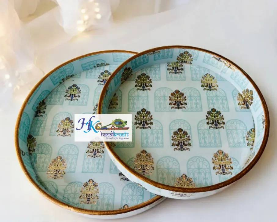 Premium Wooden Round Tray-12" & 10" & Combo