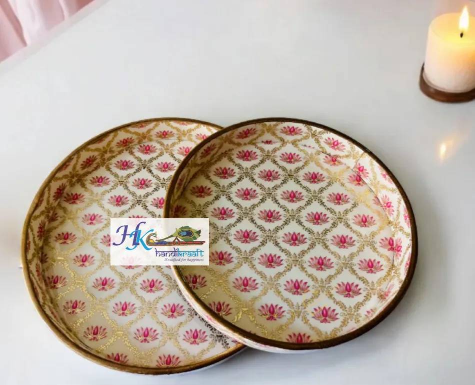 Premium Wooden Round Tray-12" & 10" & Combo