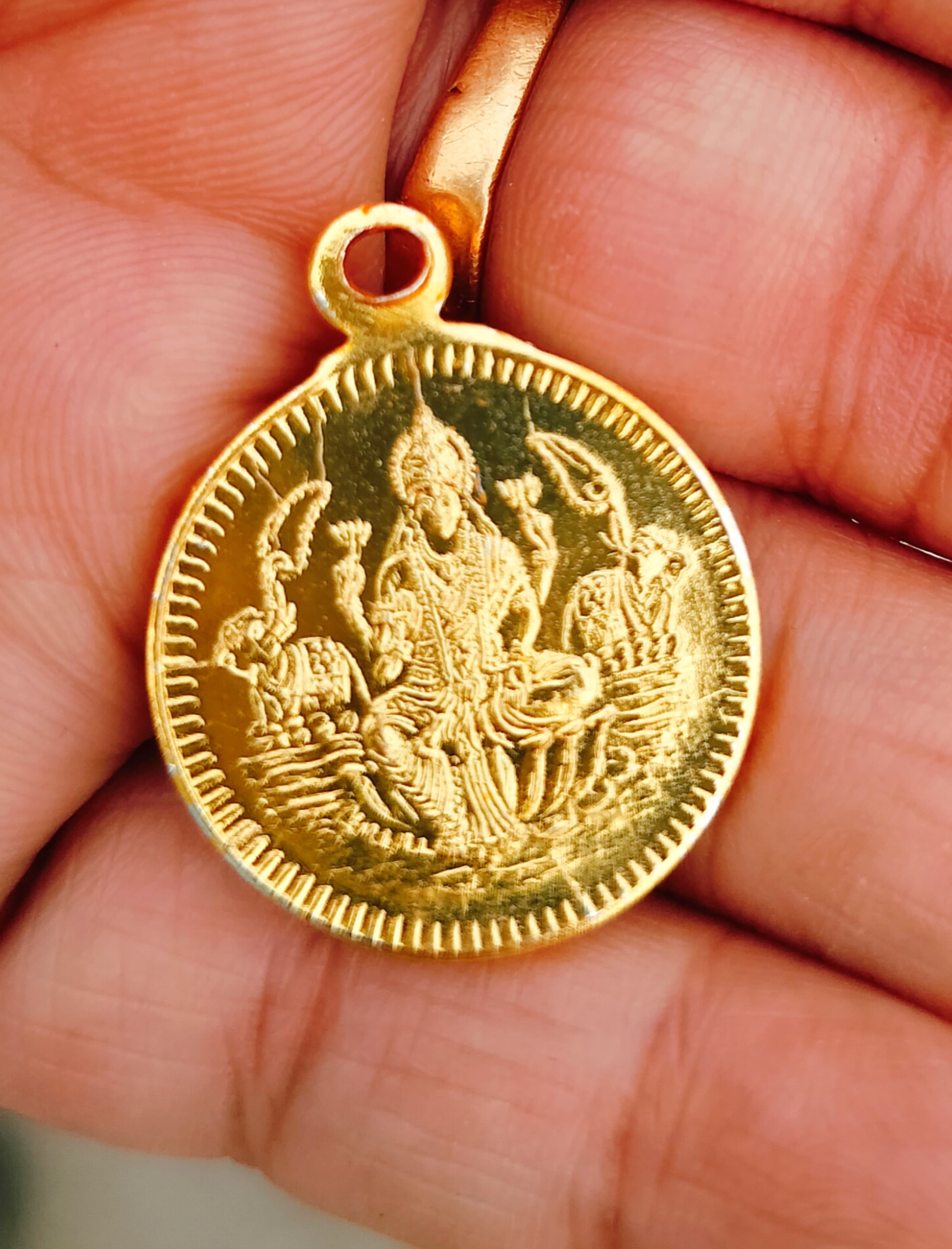 German silver & Gold plated 108 piece laxmi with Balaji  coin