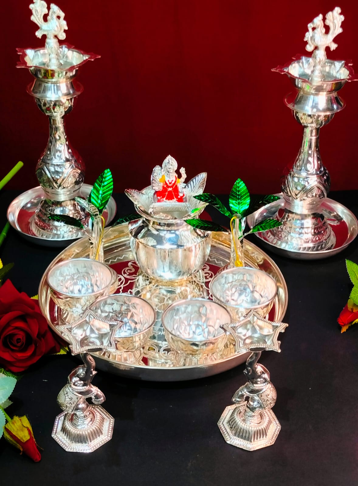 German silver MAHALAXMI POOJA SET -2
