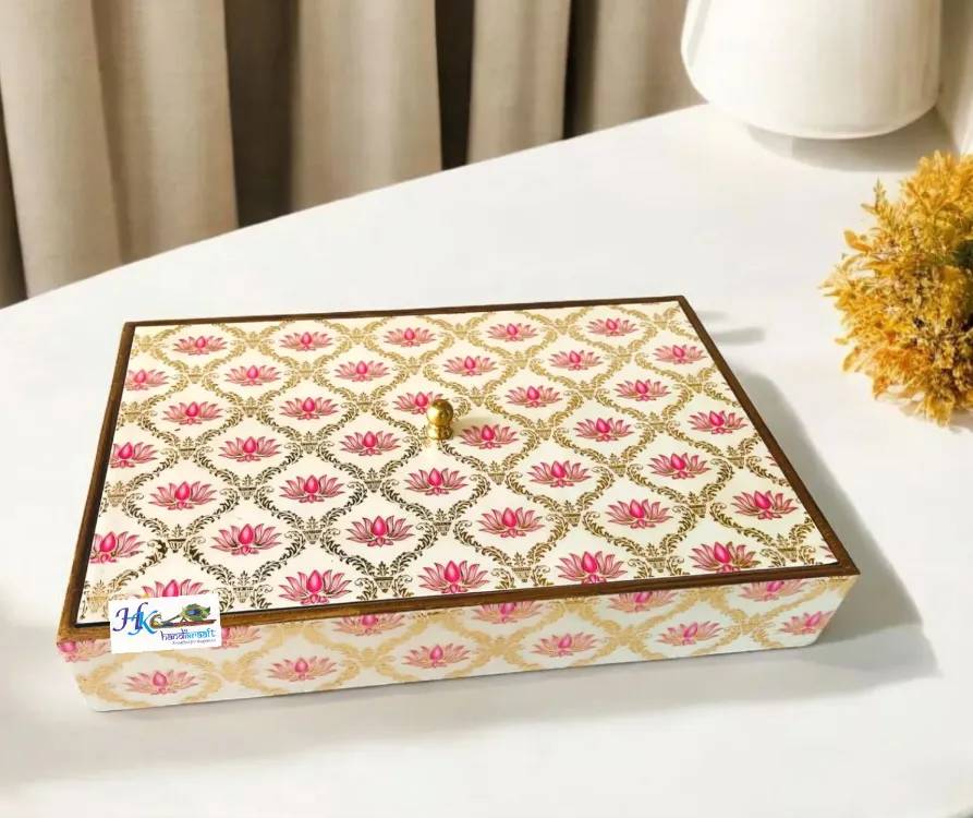 Wooden Dry Fruit /Candy Box with 6 Compartment-12x8