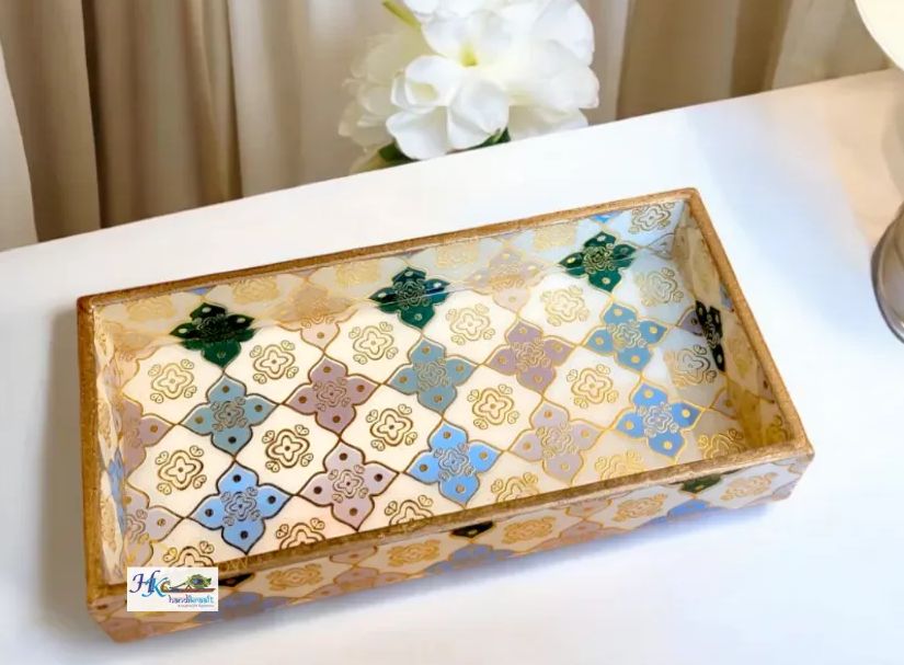 Rectangular Premium Wooden Multipurpose Organising Tray-10x5"