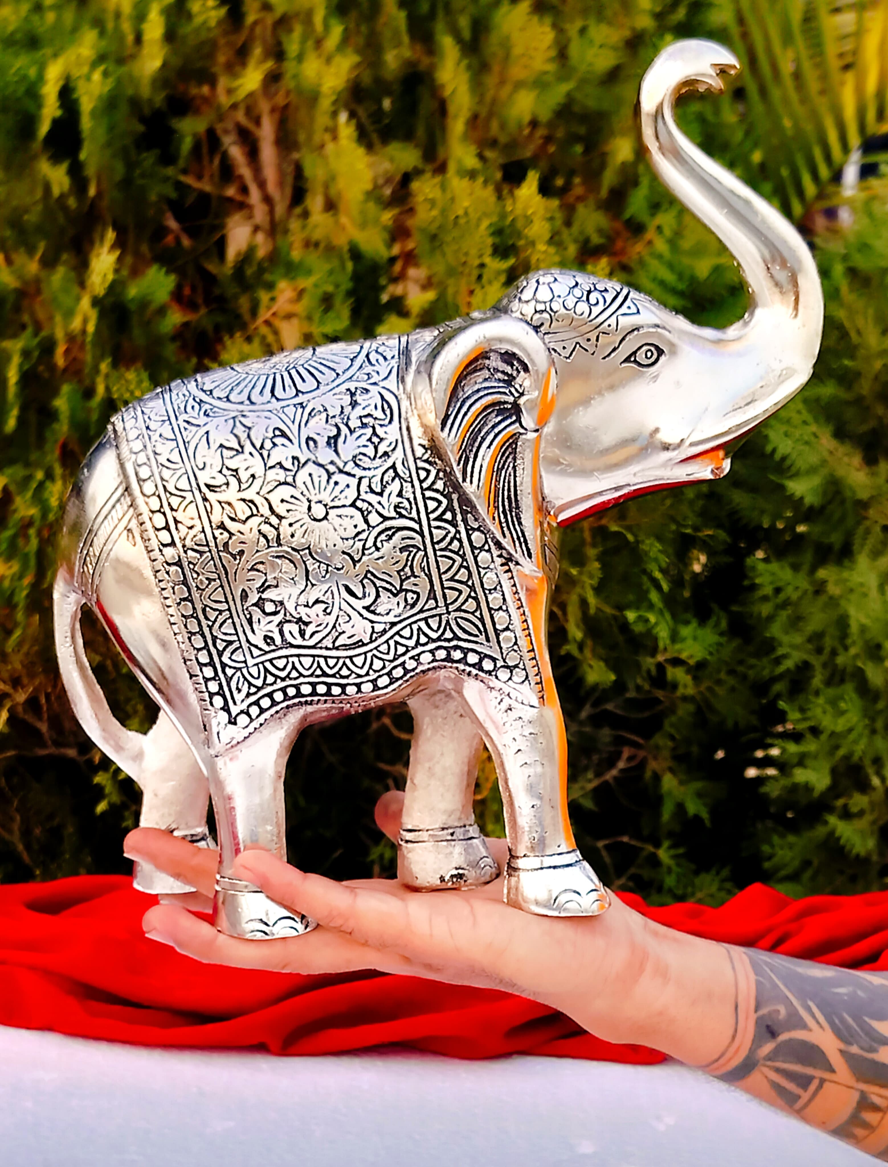 Antique German silver XXL JUMBO size elephant pair
