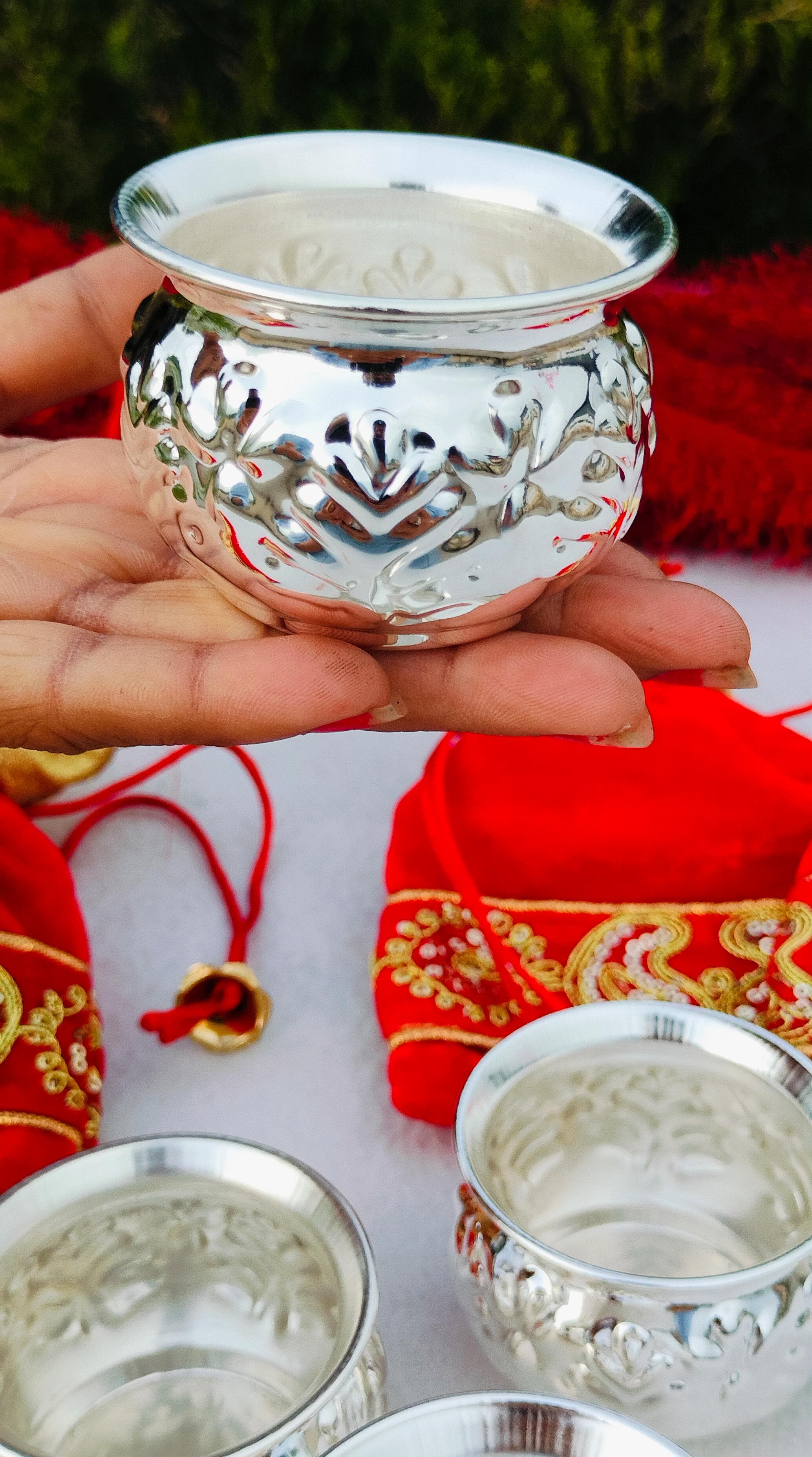 German silver Nakkashi bowl
