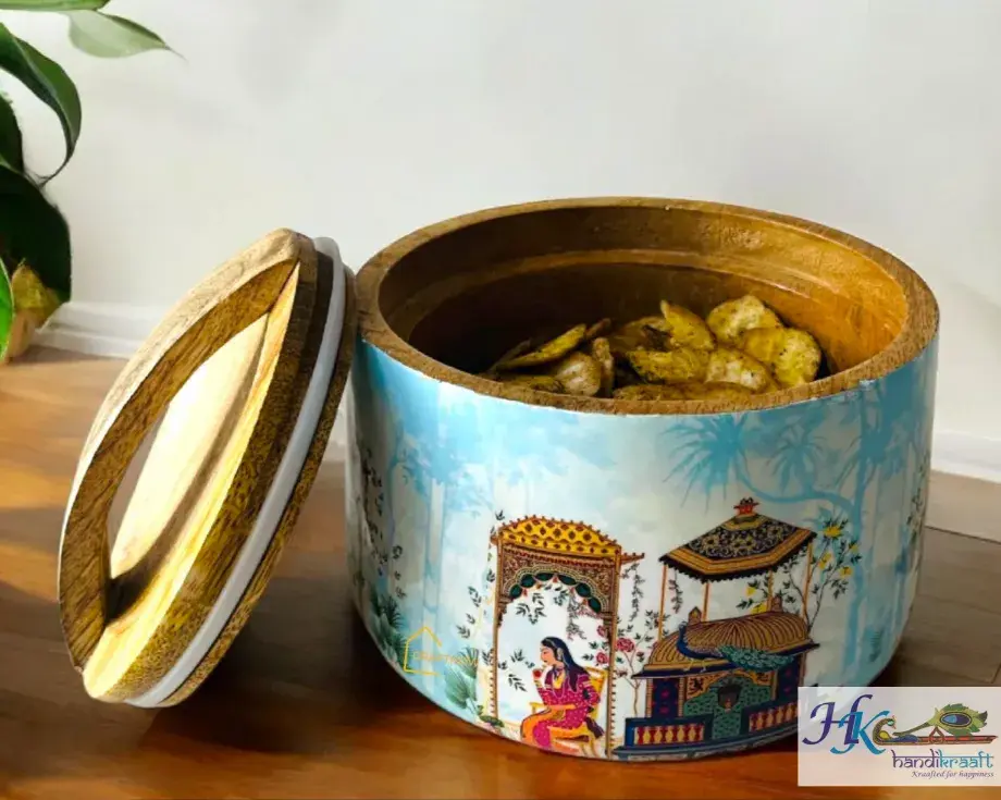 Wooden Air Tight Bowl Jar