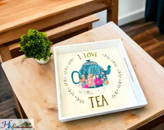 Premium Wooden Square Tray Painted-10x10"