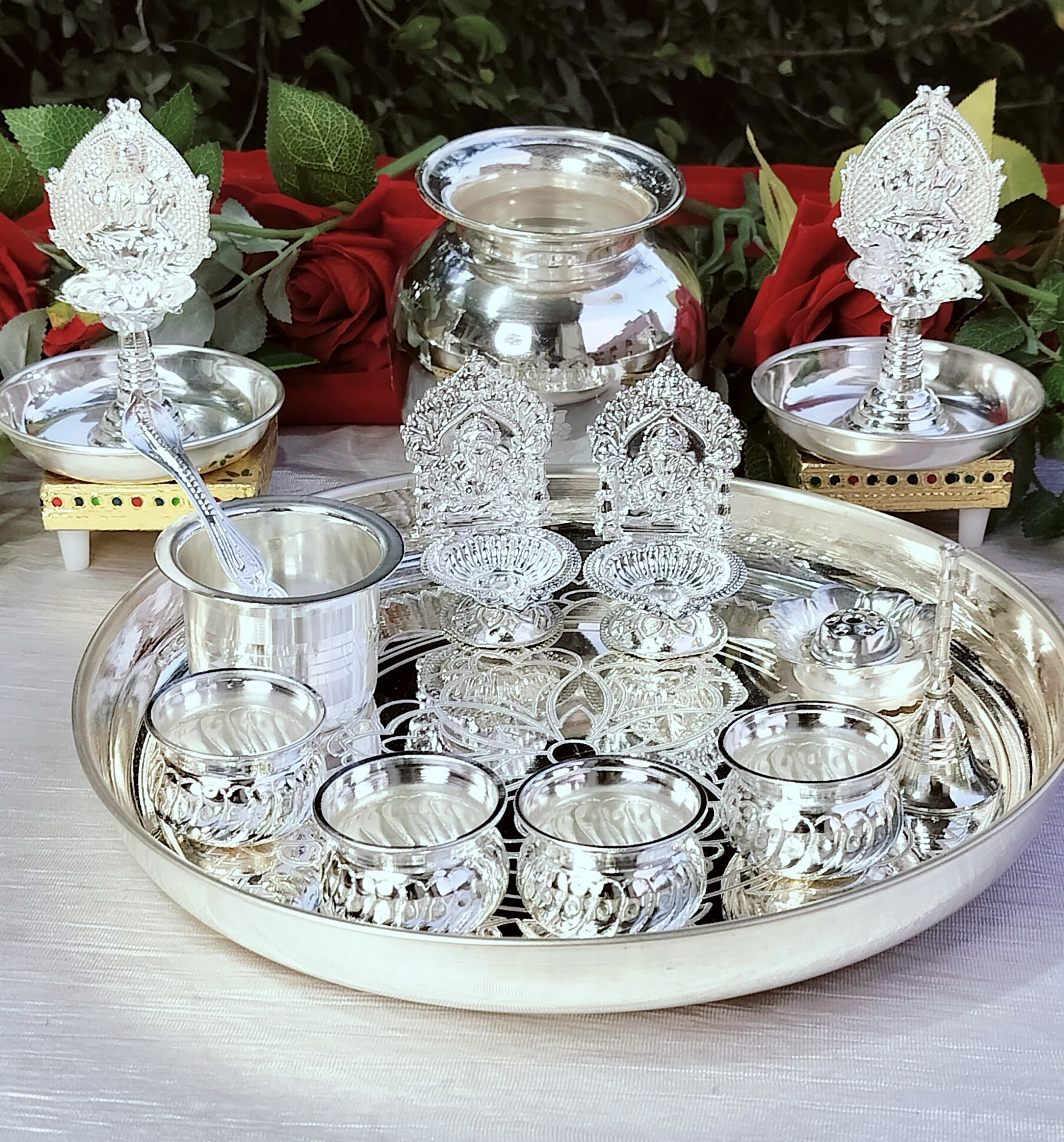 German silver regular use  Pooja set