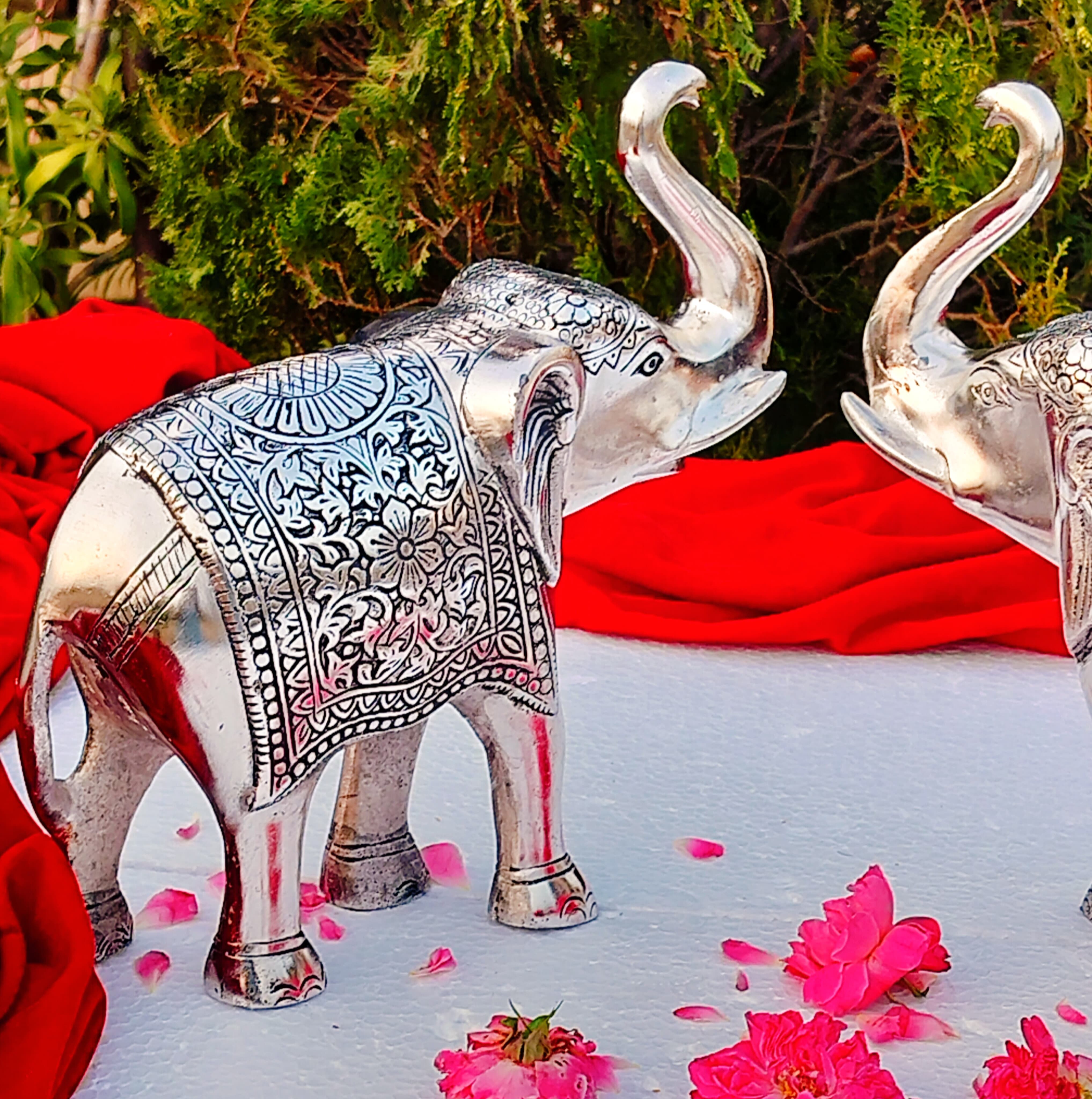 Antique German silver XXL JUMBO size elephant pair