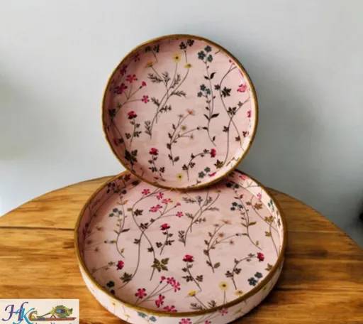 Premium Wooden Round Tray- 9" & 7" Combo