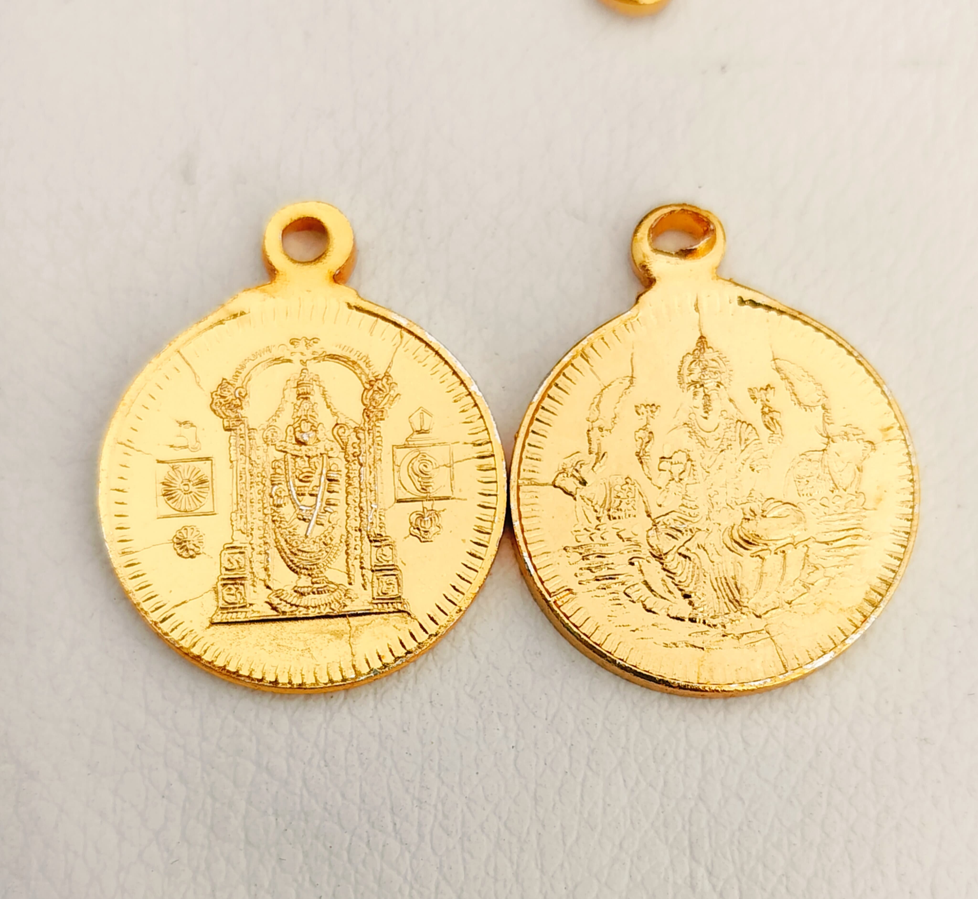 German silver & Gold plated 108 piece laxmi with Balaji  coin