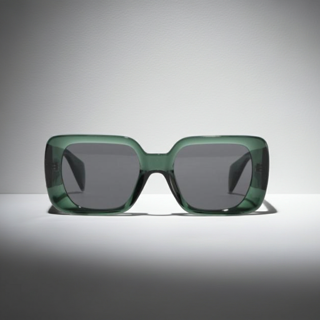 TOLOU Emerald Frame Rectangular Sunglasses