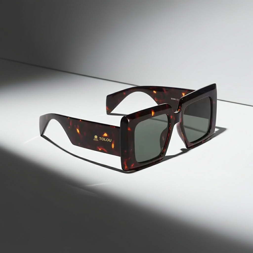 TOLOU Tortoiseshell Square Sunglasses