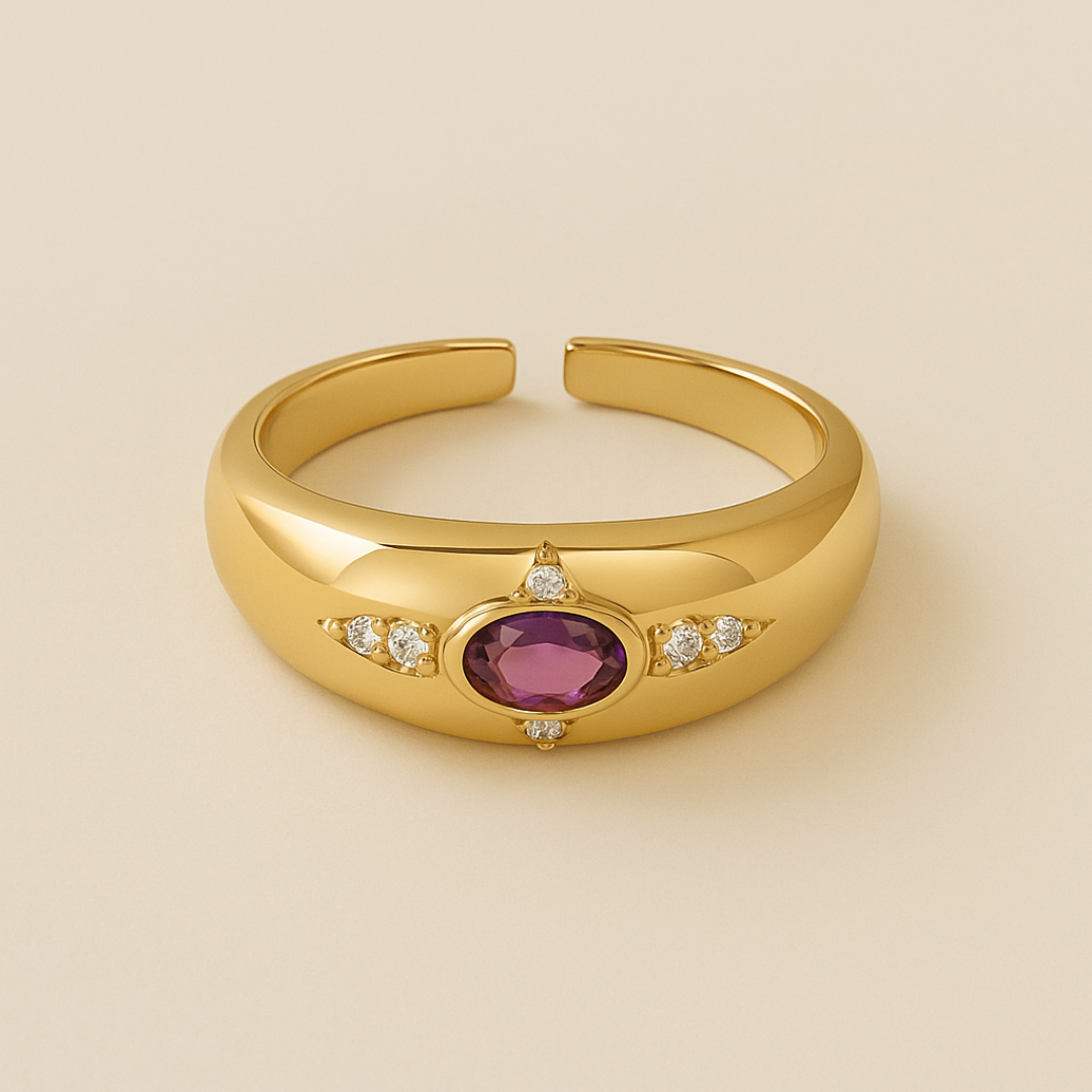 Bague STELLAIRE – Plaqué or 18K & Argent 925, Zircone