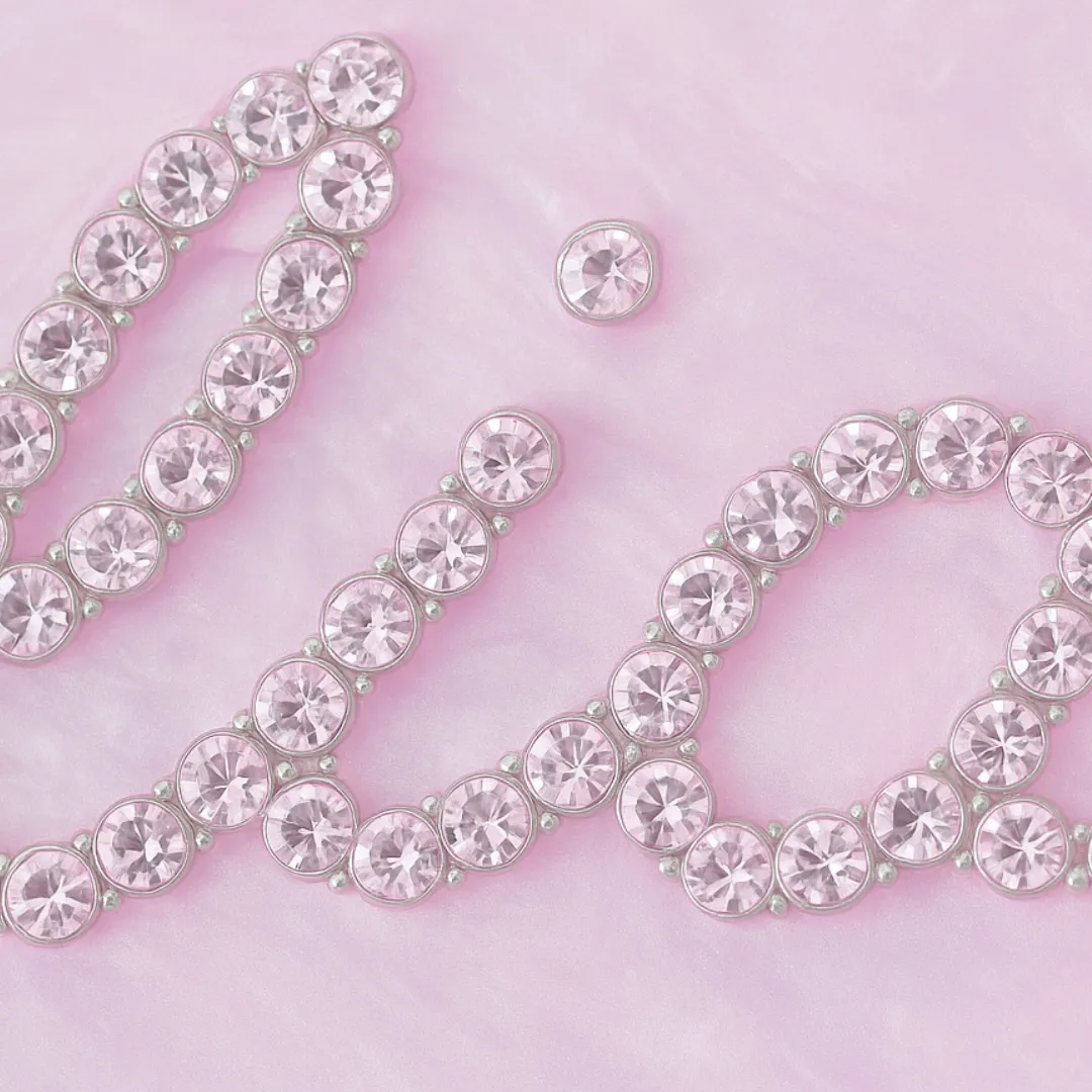 Brosse à cheveux PRETTY – Brosse personnalisée avec strass colorés & manche nacré