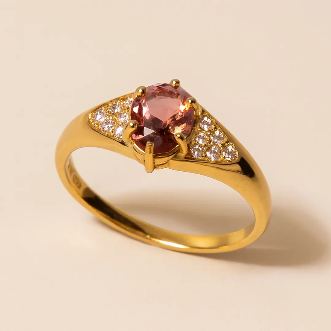 Bague JUANA – Argent 925 doré & Diaspore créée changeante