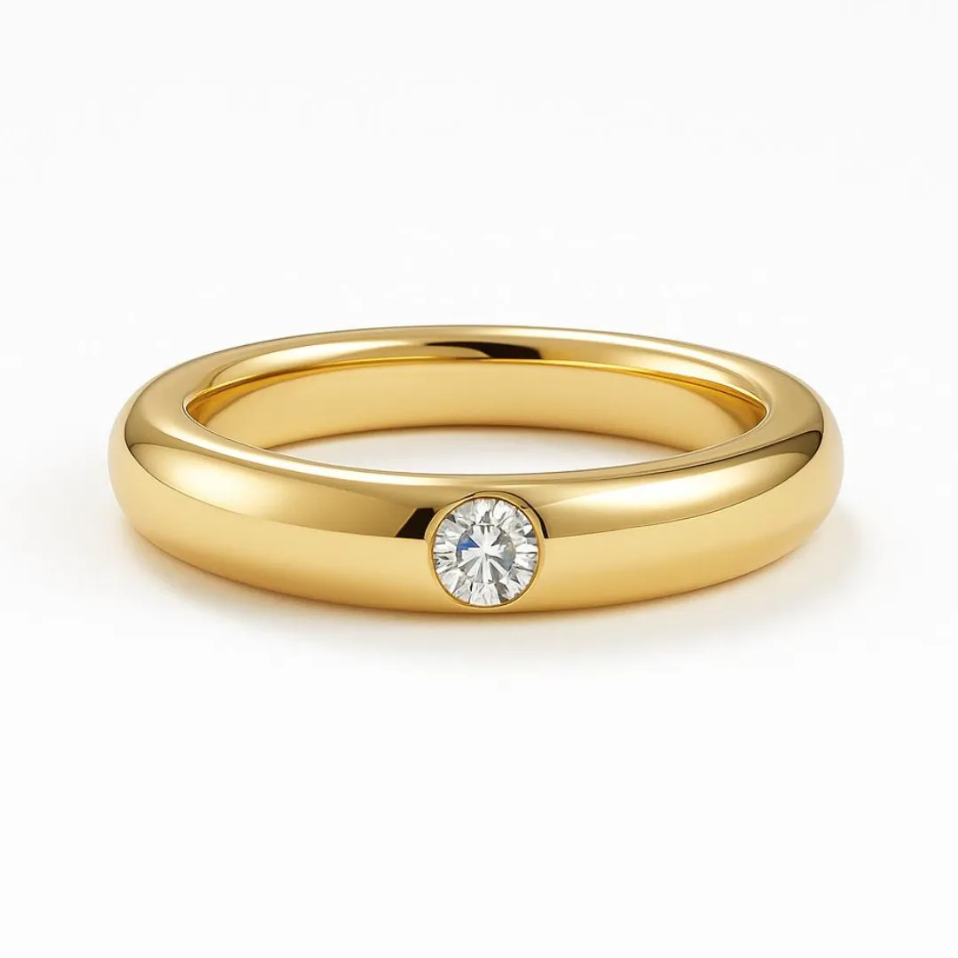 Bague VENDOME – Argent 925, Or 18K & Moissanite 4 mm