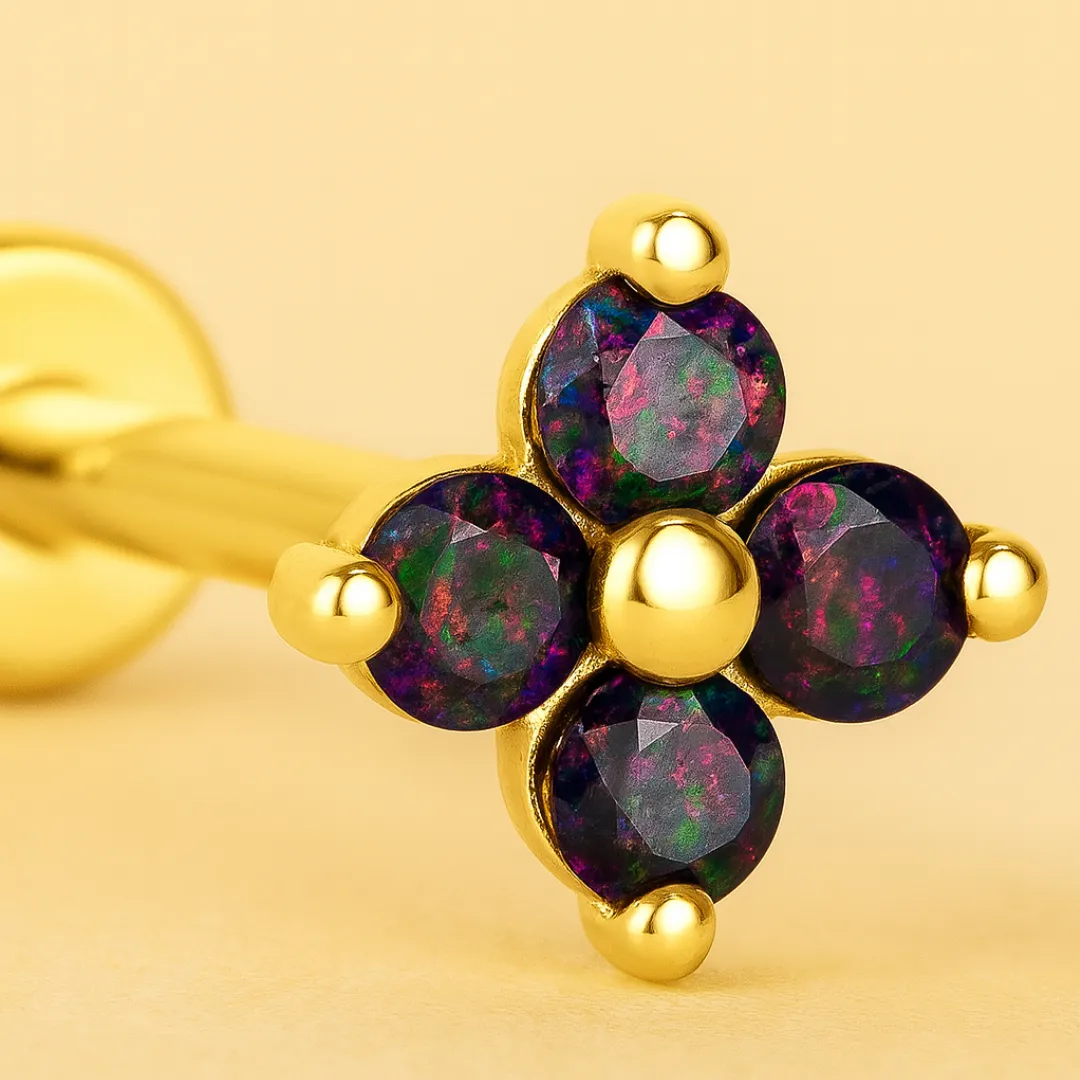 Piercing HARMONY COLOR – Argent 925 plaqué or 18K & Zircones colorées (4 variantes)