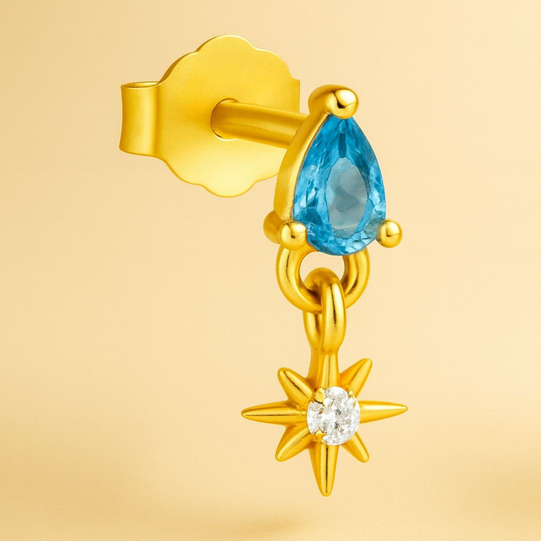 STARDROPS – Boucle d’oreille Argent 925 plaqué or 18K