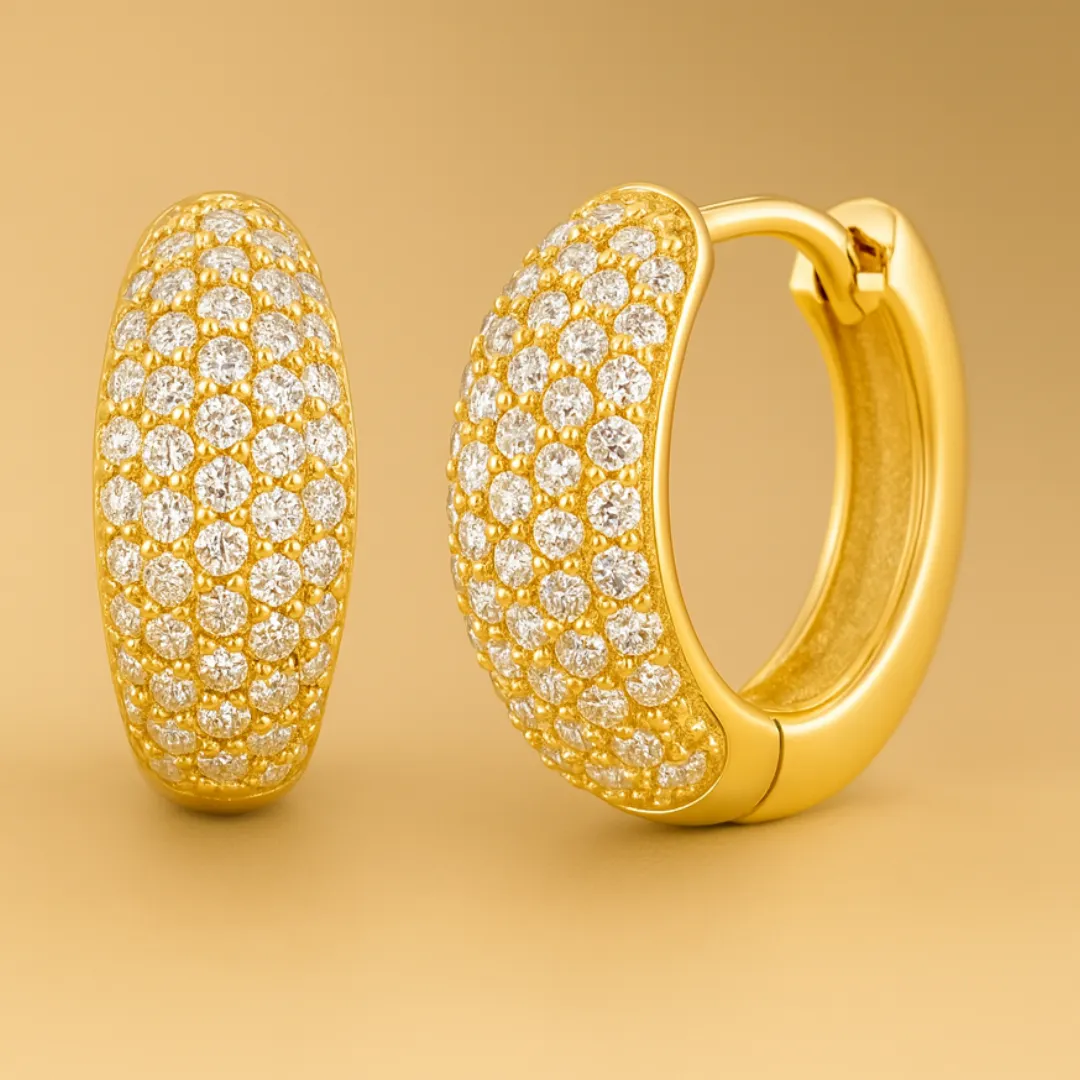 Boucles d’oreilles ETERNEL PALACE – Argent 925 doré à l’or fin ou argent & Zircones scintillantes