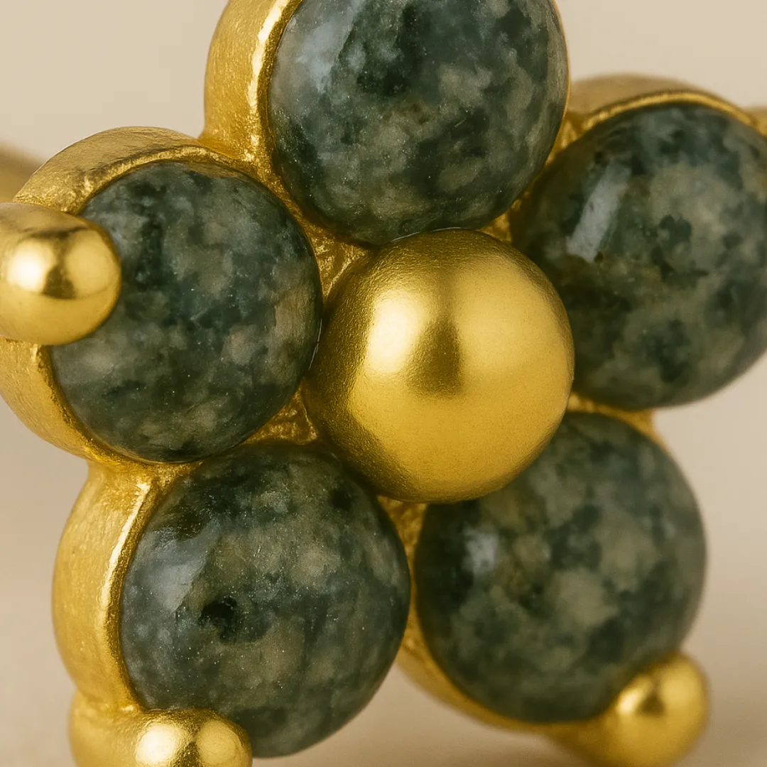 Piercing HARMONY – Argent 925 plaqué or 18K & Agate mousse naturelle ou zircones