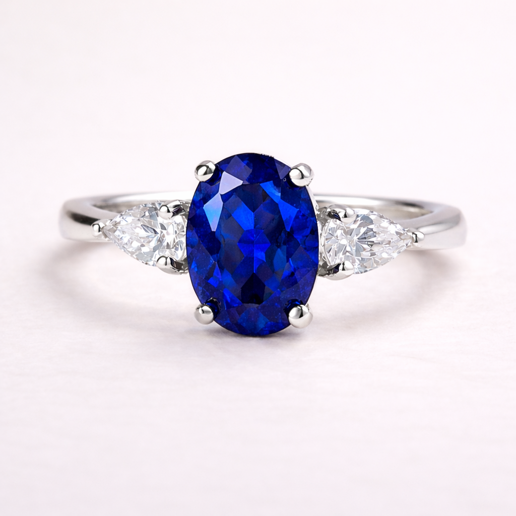 Bague BLUE PROMESSE – Argent 925 plaqué or 18K ou argent & zircones éclatantes | Maison Aureus