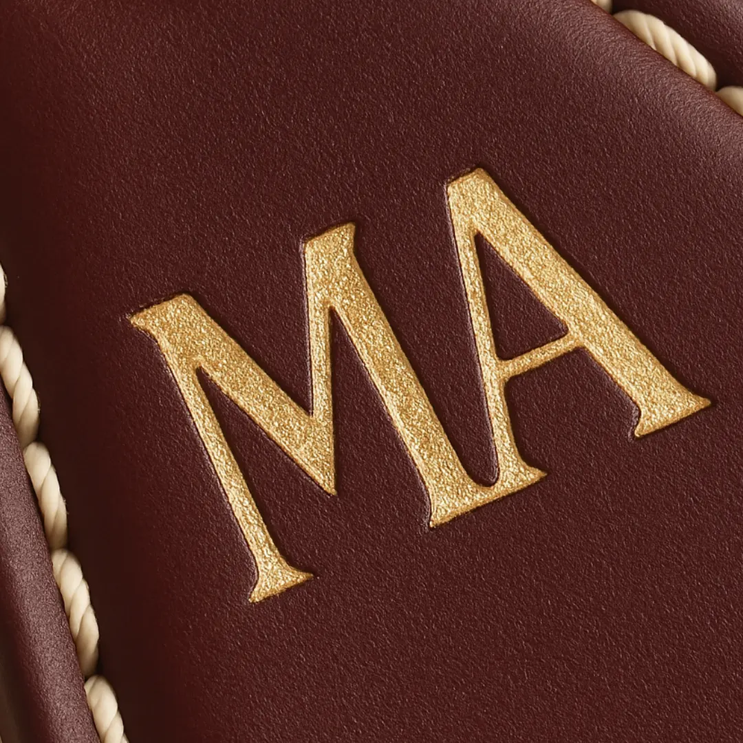 Porte-clés INITIAL – Cuir vegan vintage personnalisé & lettres dorées