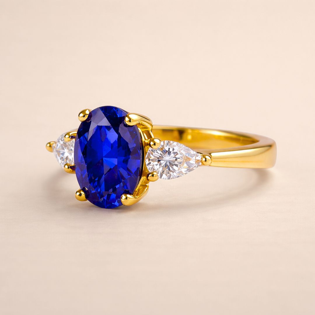 Bague BLUE PROMESSE – Argent 925 plaqué or 18K ou argent & zircones éclatantes | Maison Aureus