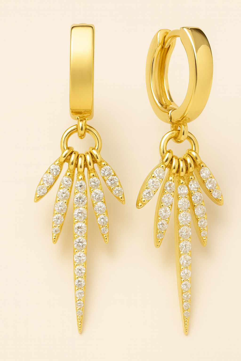 Boucles d’oreilles CARPO – Créoles soleil en argent 925 plaqué or 18K, zircone luxe