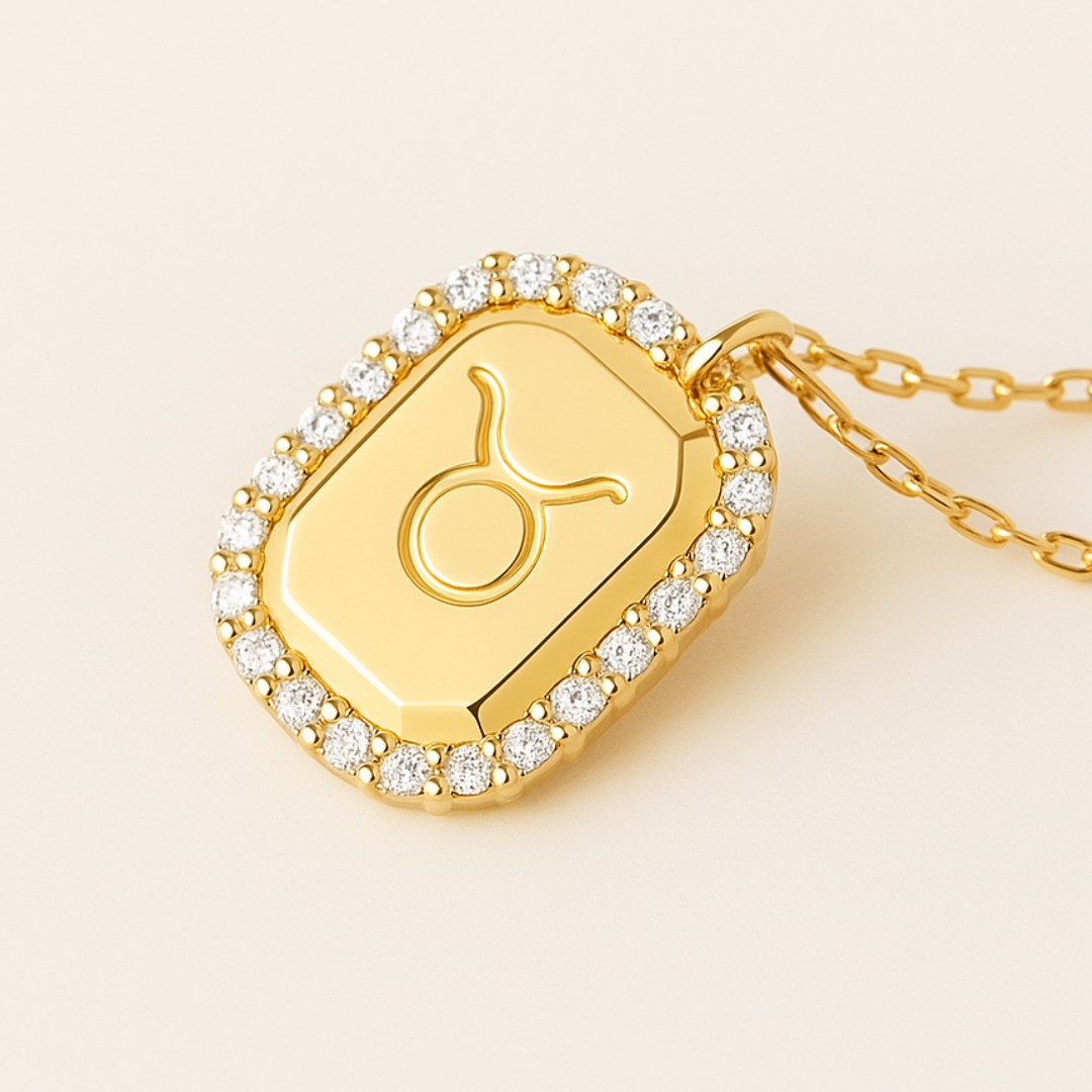 Collier ZODIAQUE MOOD – Pendentif zodiaque en argent 925 plaqué or 18K & contour zircone étincelante