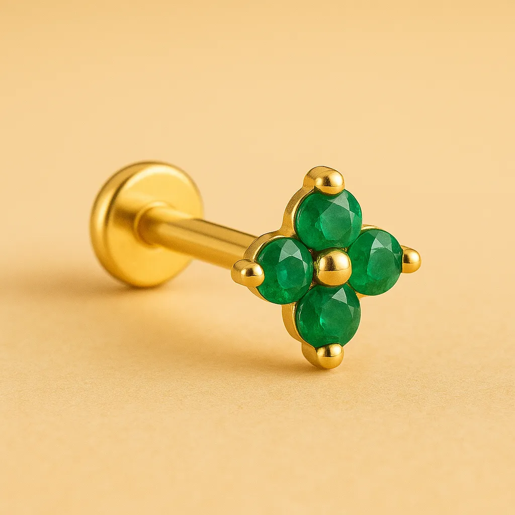 Piercing HARMONY COLOR – Argent 925 plaqué or 18K & Zircones colorées (4 variantes)