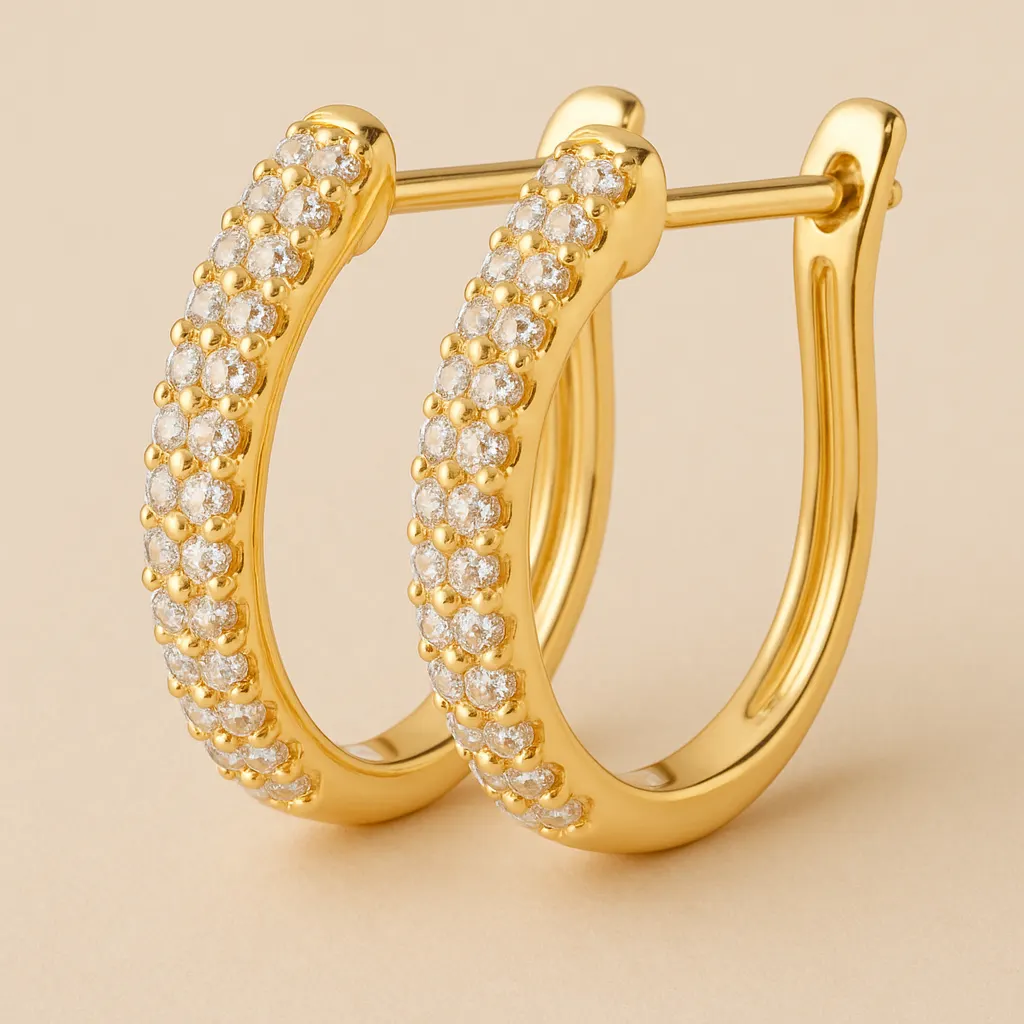 Boucles d'oreilles ORÉADE – Créoles en Moissanite D • Argent 925 Plaqué Or 18K/Rose/Argent