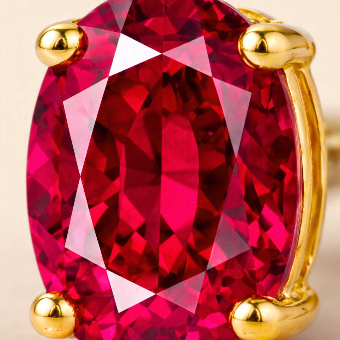 Boucles d’oreilles CHLOÉ CHÉRIE – Argent 925 plaqué or 18K & zircone rubis | Maison Aureus