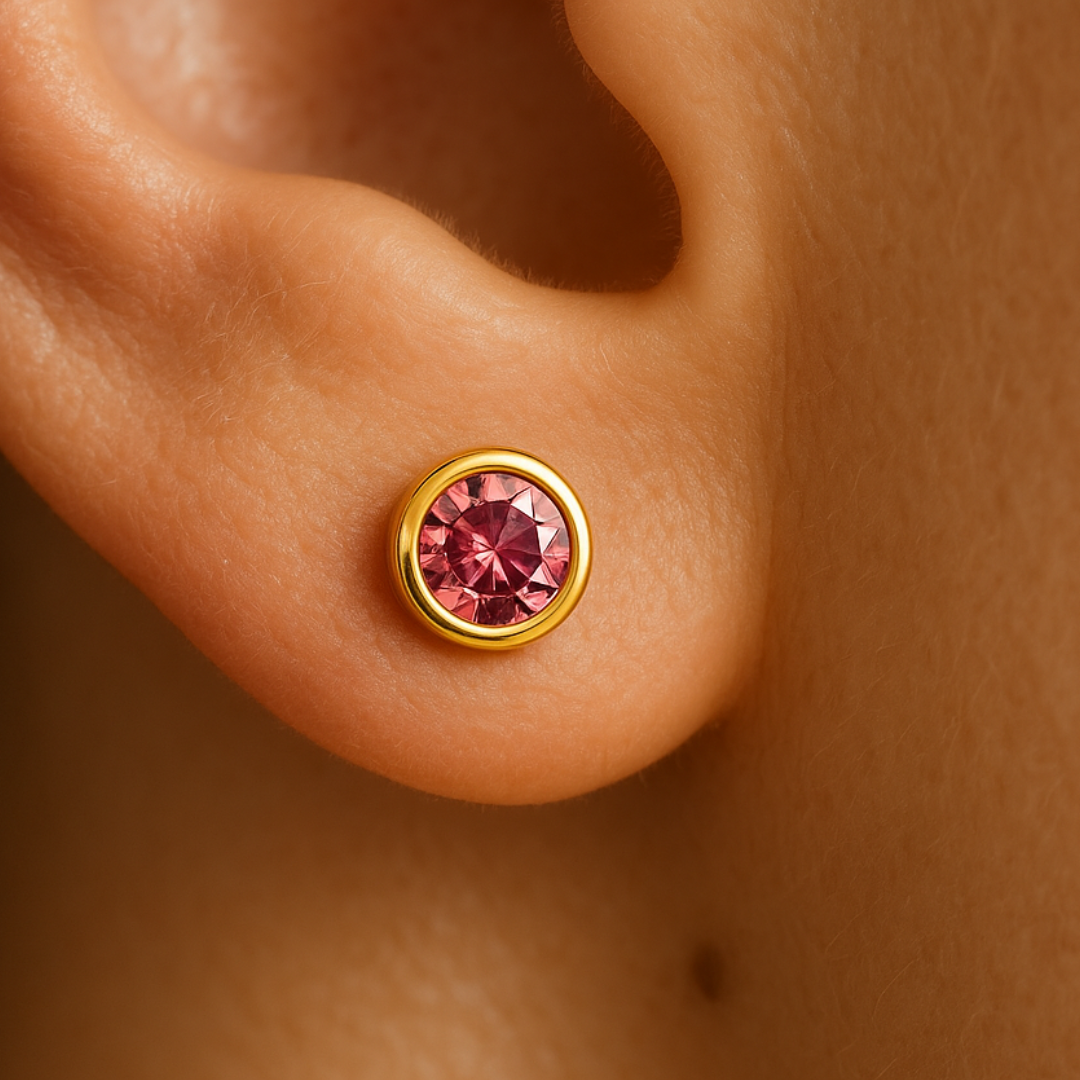 Boucles d’oreilles ASTRA – Argent 925 Plaqué Or 18k ou argent & zircon central étincelant