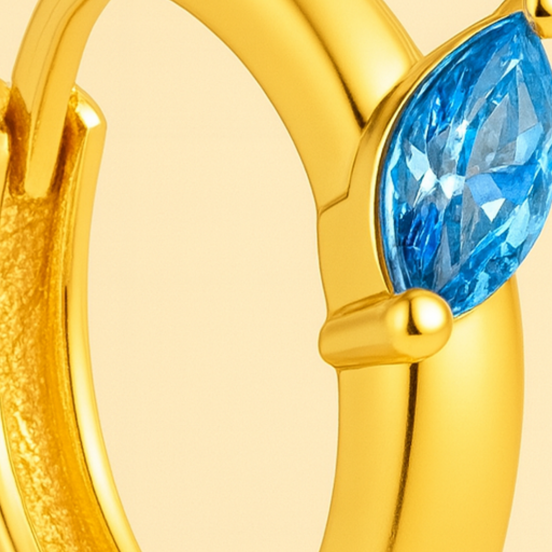 SERAPHINE – Mini Créole Marquise en Argent 925 & Or 18K