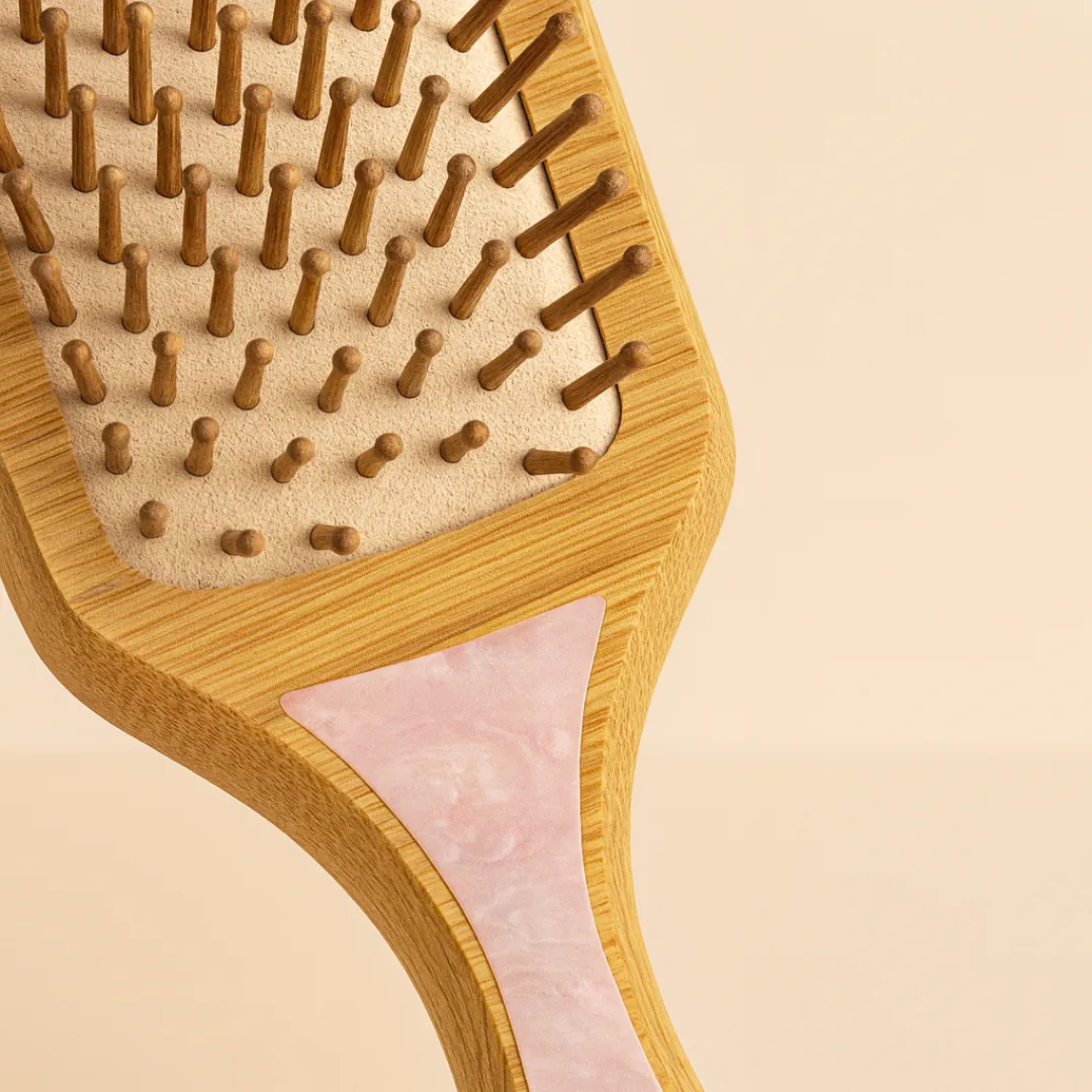 Brosse à cheveux PRETTY – Brosse personnalisée avec strass colorés & manche nacré