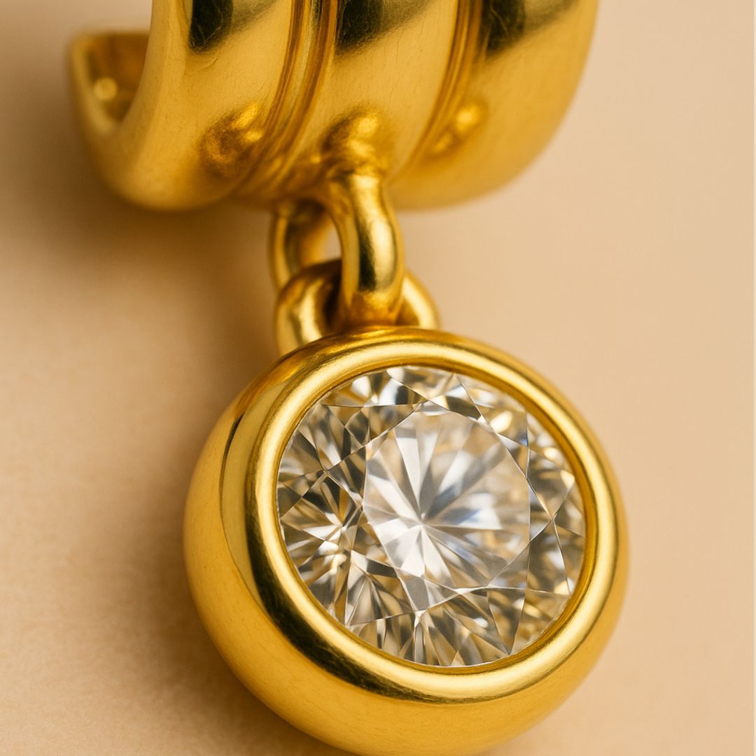 BOUCLES D'OREILLES DREAM LOVE – Boucles d’oreilles en acier inoxydable doré à l’or fin & zircon scintillant