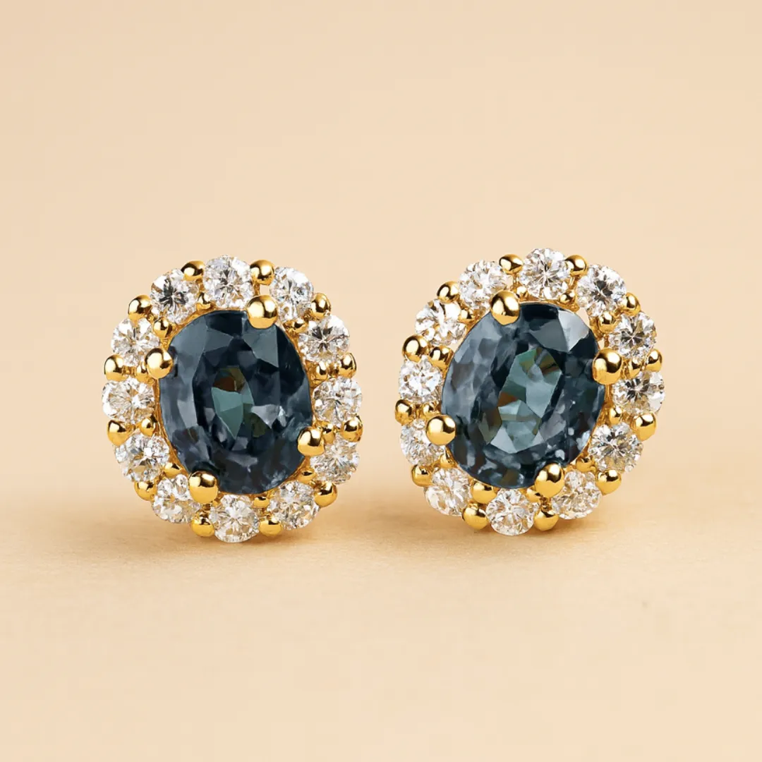 Boucles d’oreilles MY WAVE – Argent 925 plaqué or 18K ou couleur argent & zircone bleue AAA+