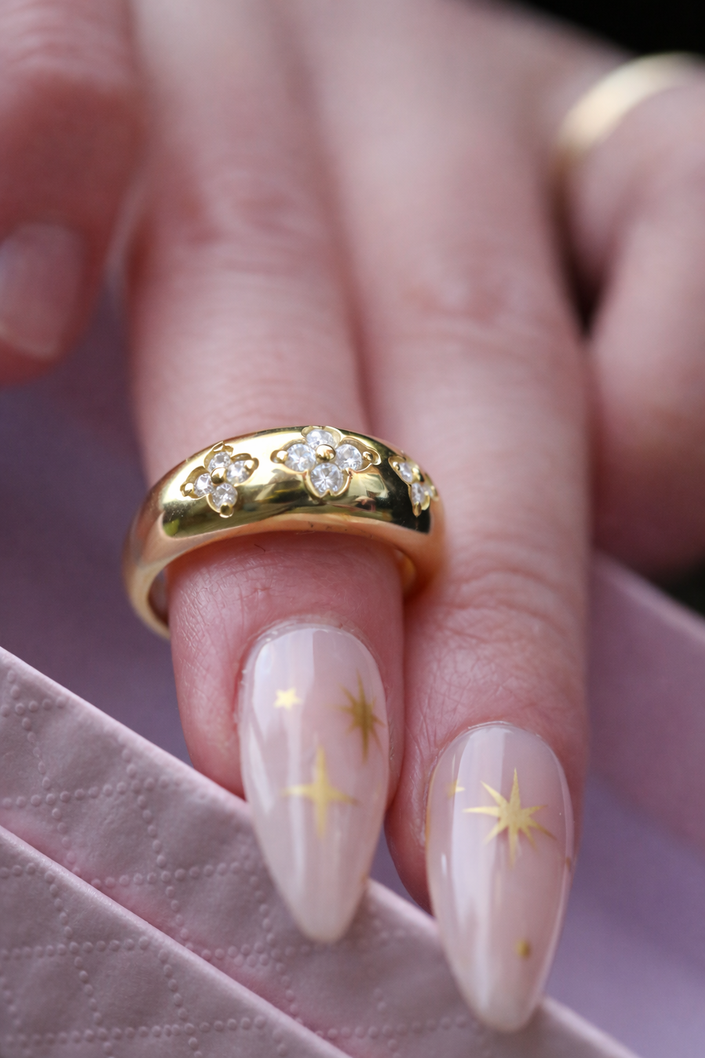 Bague MARITSA – Argent 925 plaqué or 18K & Moissanites scintillantes