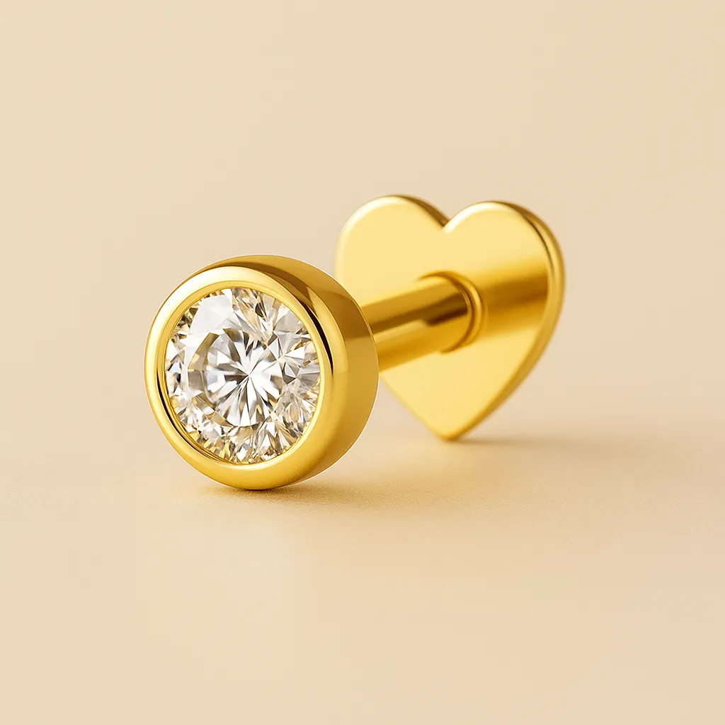 Piercing ONE – Argent 925 plaqué or 18K & pierre lumineuse