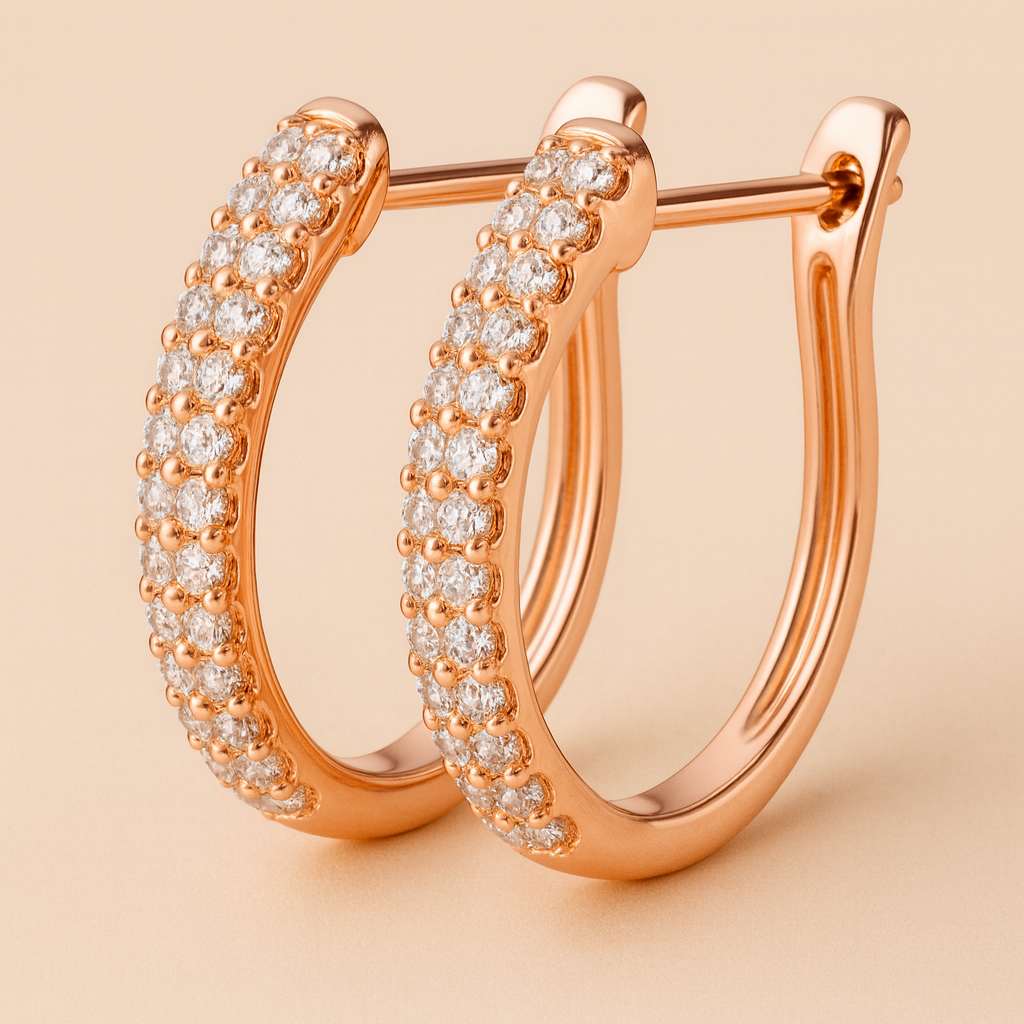 Boucles d'oreilles ORÉADE – Créoles en Moissanite D • Argent 925 Plaqué Or 18K/Rose/Argent