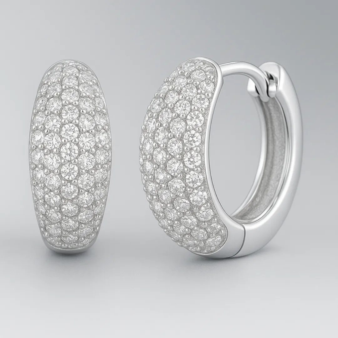 Boucles d’oreilles ETERNEL PALACE – Argent 925 doré à l’or fin ou argent & Zircones scintillantes