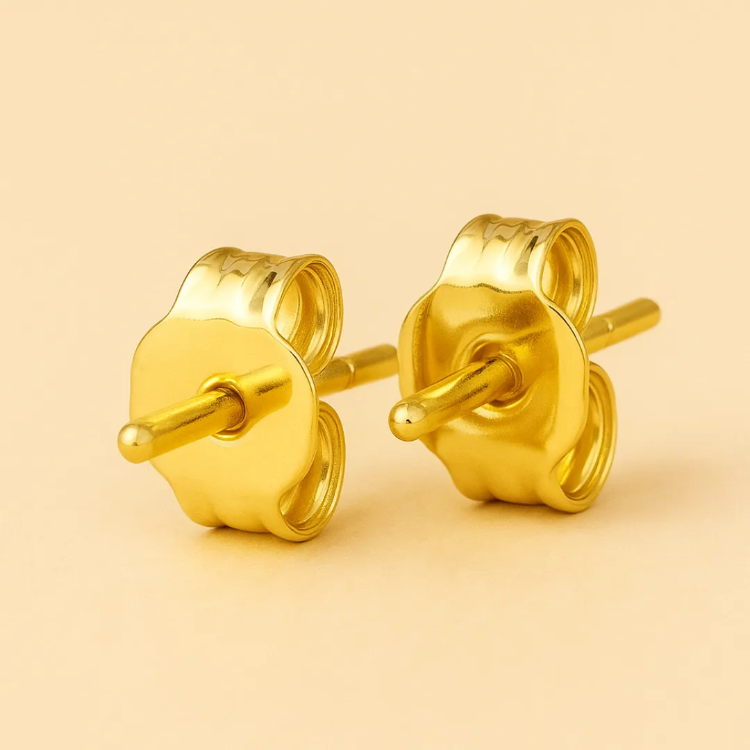 Boucles d’oreilles Chloé Chérie – Plaqué or 18K & Argent 925, Zircone 6 mm