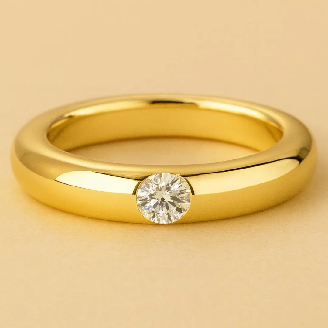 Bague VENDOME – Argent 925, Or 18K & Moissanite 4 mm